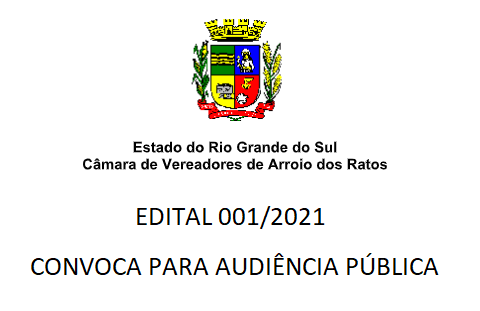 Edital 001/2021 - Convoca Para Audiência Pública