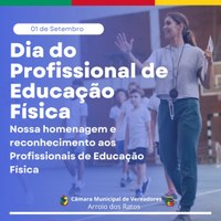 01 de Setembro dia do Profissional de Educação Física.