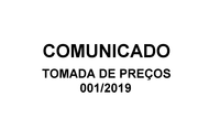 Alteração: Tomada de Preços 001/2019