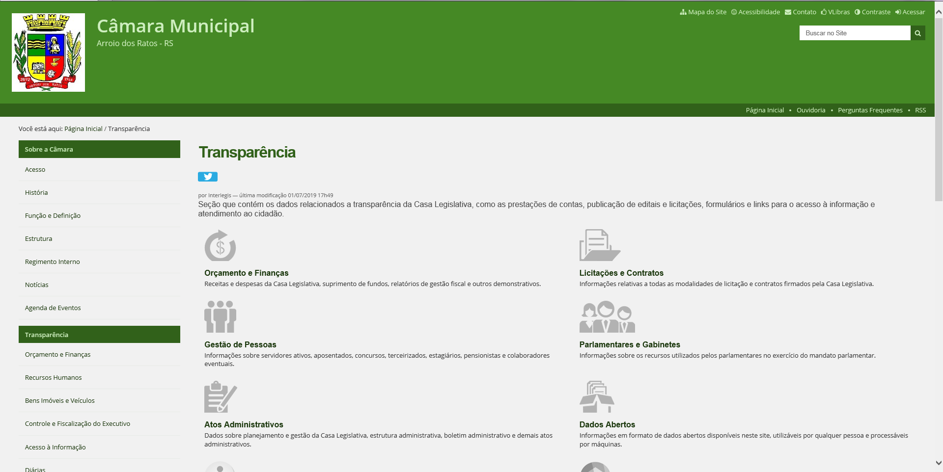 Câmara de Vereadores lança novo site