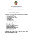  EDITAL DE PUBLICAÇÃO - LISTA DOS INSCRITOS PARA PROCESSO SELETIVO SIMPLIFICADO INSCRIÇÕES HOMOLOGADAS: